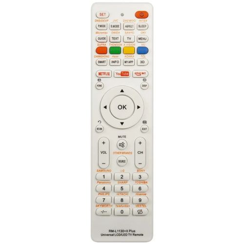 Controle remoto universal rm l1130 x para todas as tv, tv, rm l113 12 rm l1130 8